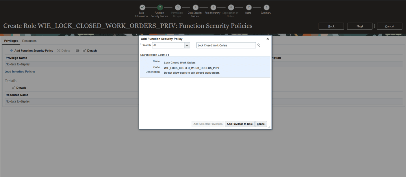 Add Security Privilege to Role