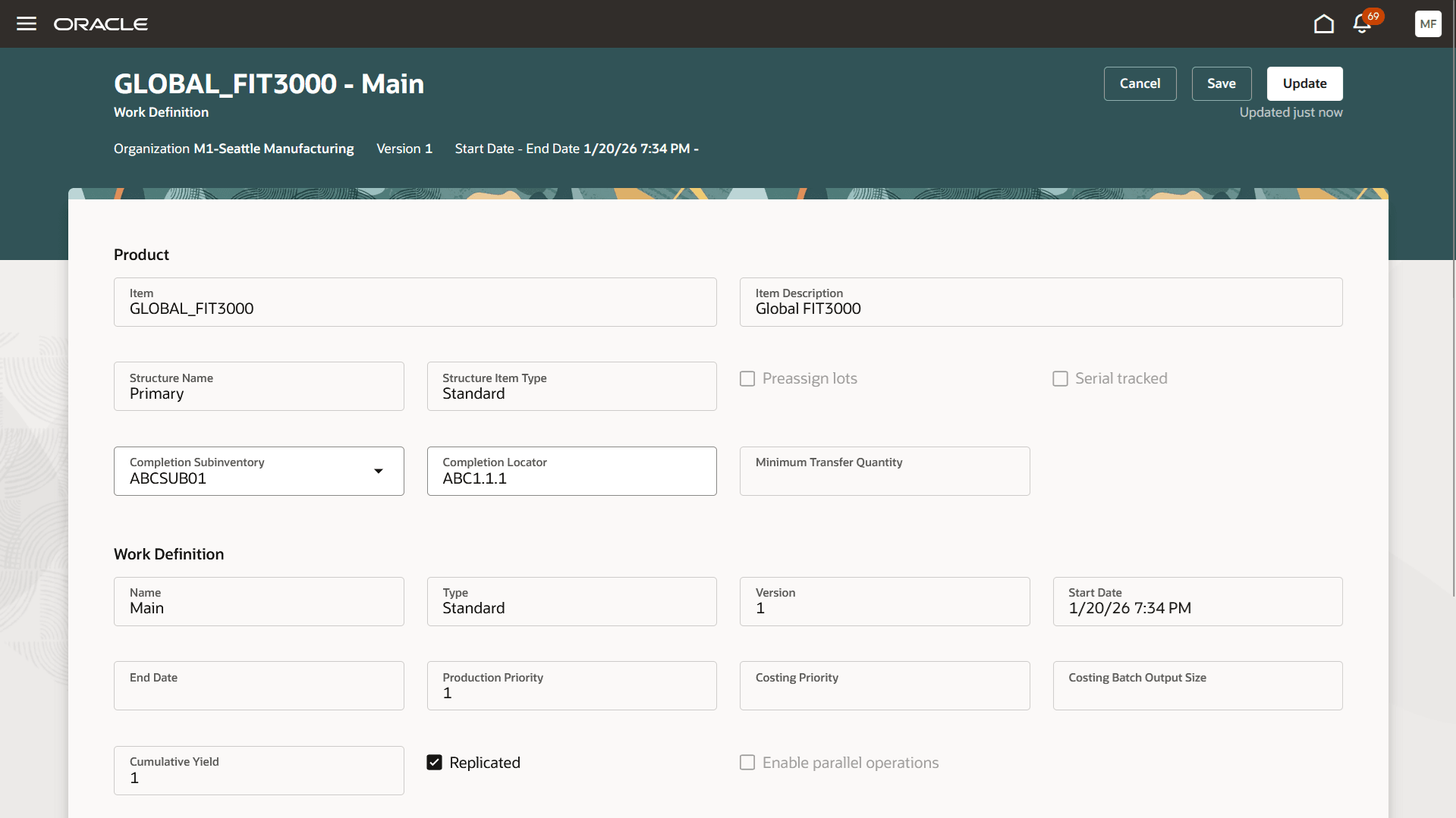 Replicated Work Definition in a Child Organization
