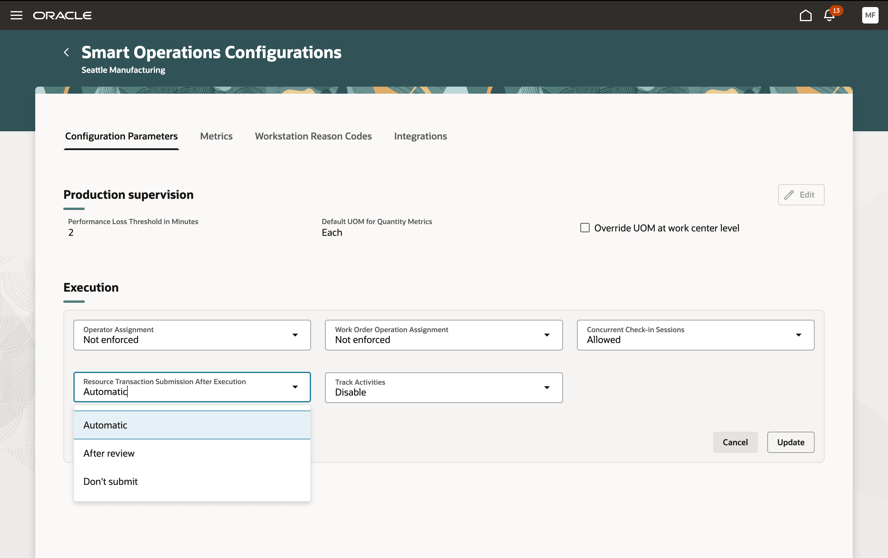 Resource transaction submission types