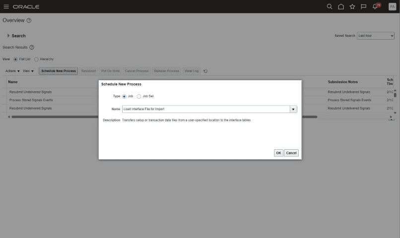 Load Interface File for Import Scheduled Process