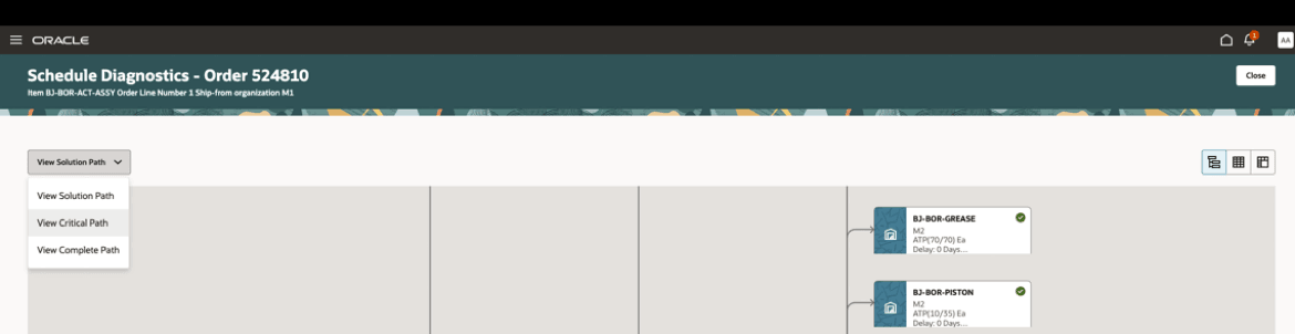 Supply Search Path Display Options