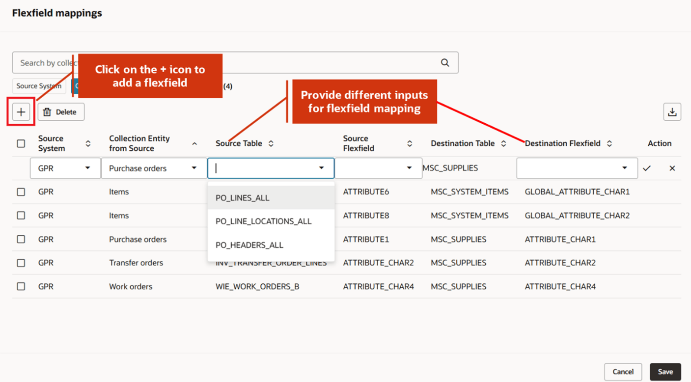 Adding a Flexfield Mapping