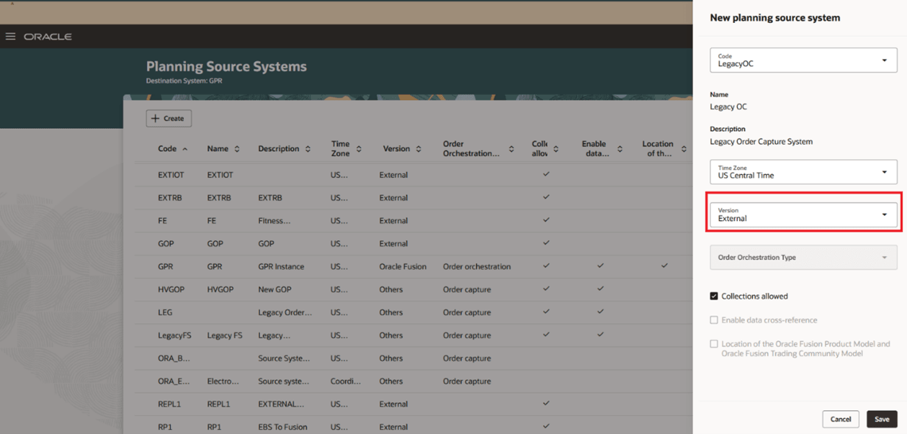 Caption: New External Planning Source System.