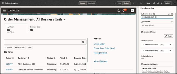 Order agent business units
