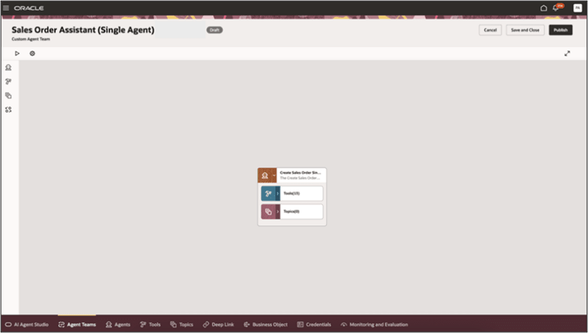 Single agent editor