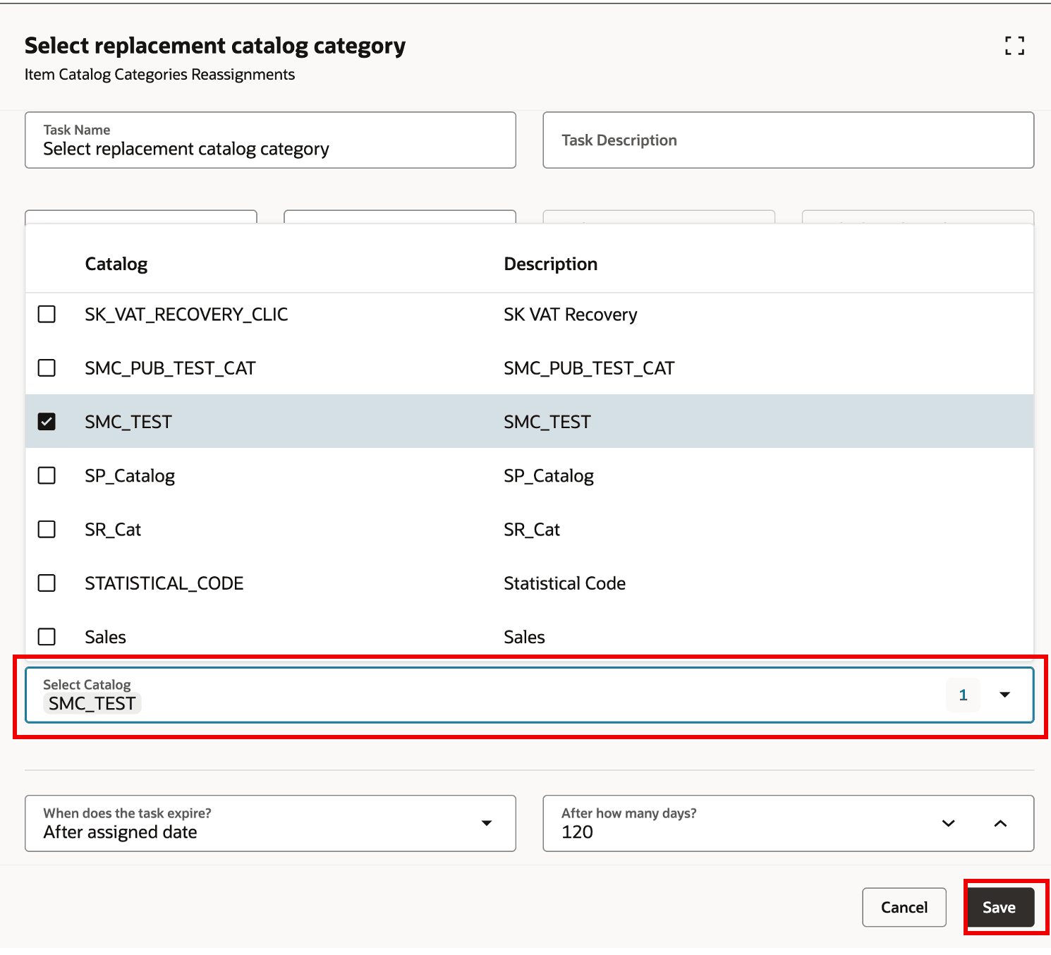 Task: Select Replacement Catalogs