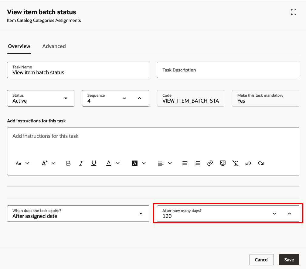 Task: View Item Batch Status