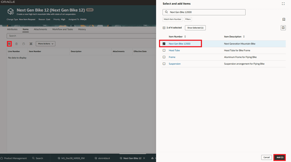 caption: Add an Item to a New Item Request