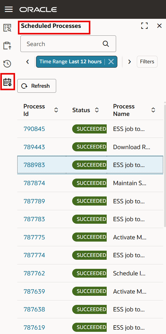 View Scheduled Process in the Navigator