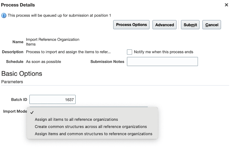 Import Reference Organization Items&nbsp;Process Details