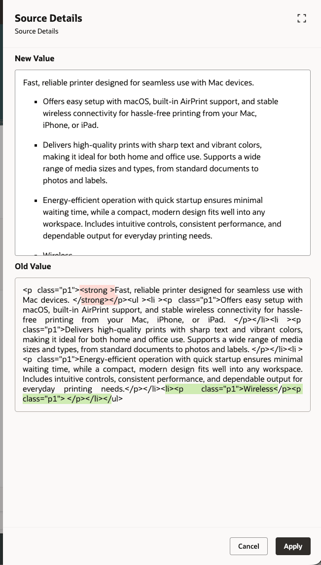 Multirow Attribute Group Text Area and Rich Text Attribute Differences