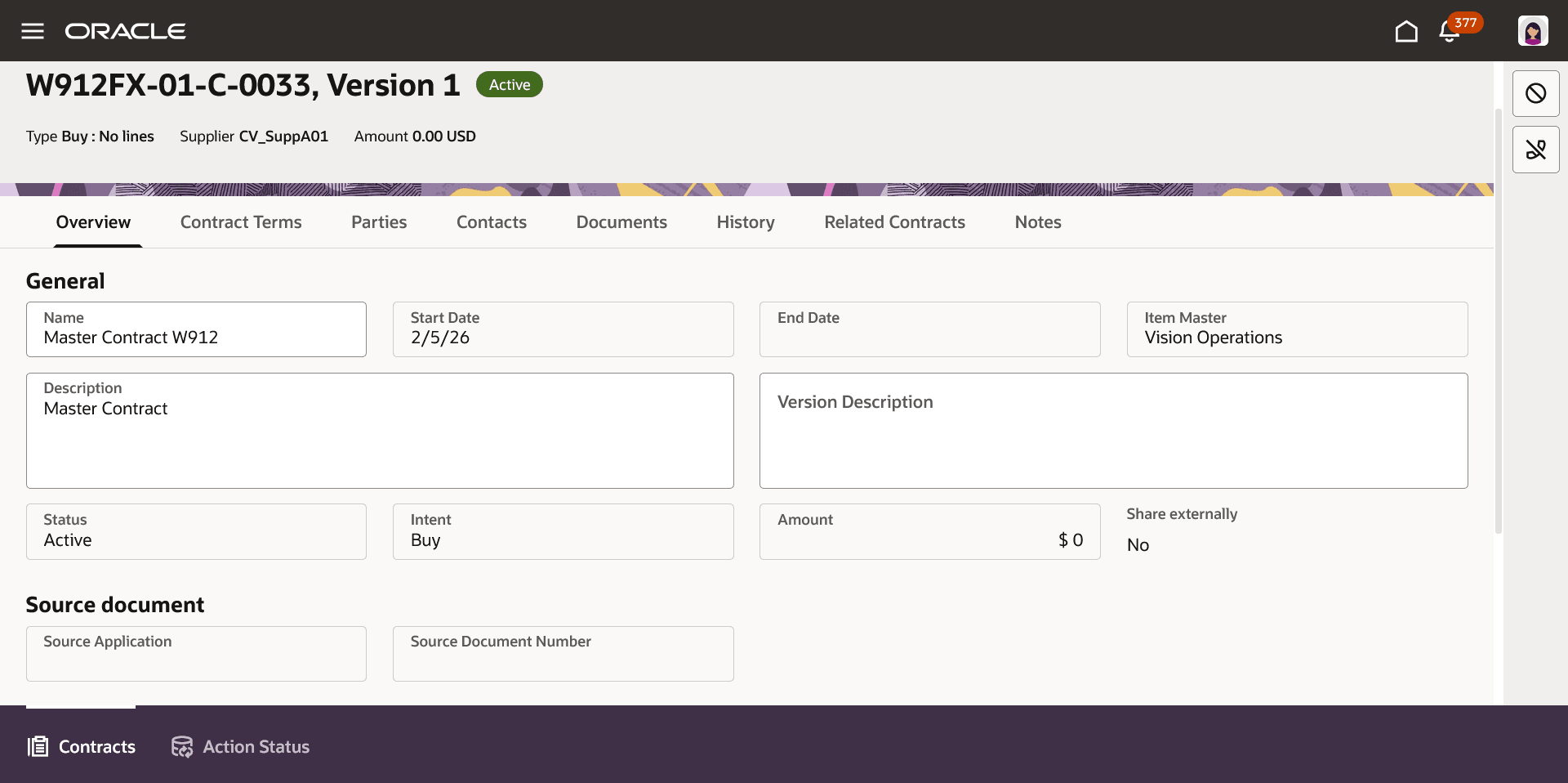 View Master Contract in Redwood Enterprise Contract