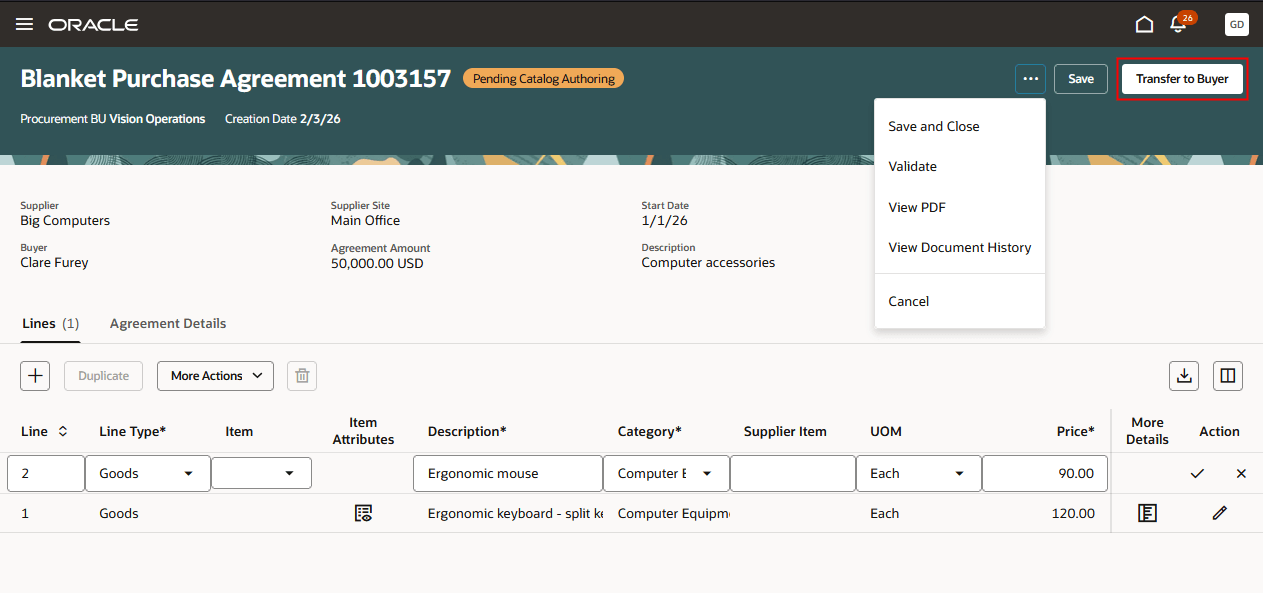 Transfer Blanket Agreement Back to Buyer