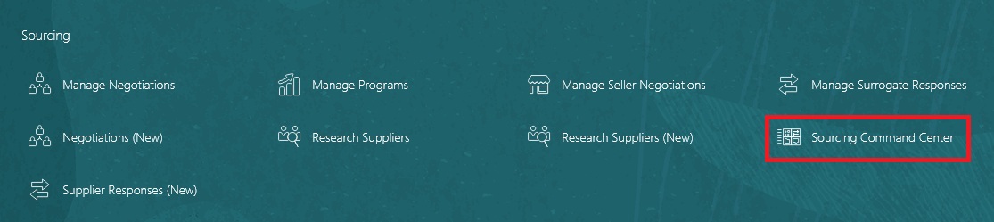 Quick Actions For Sourcing Command Center