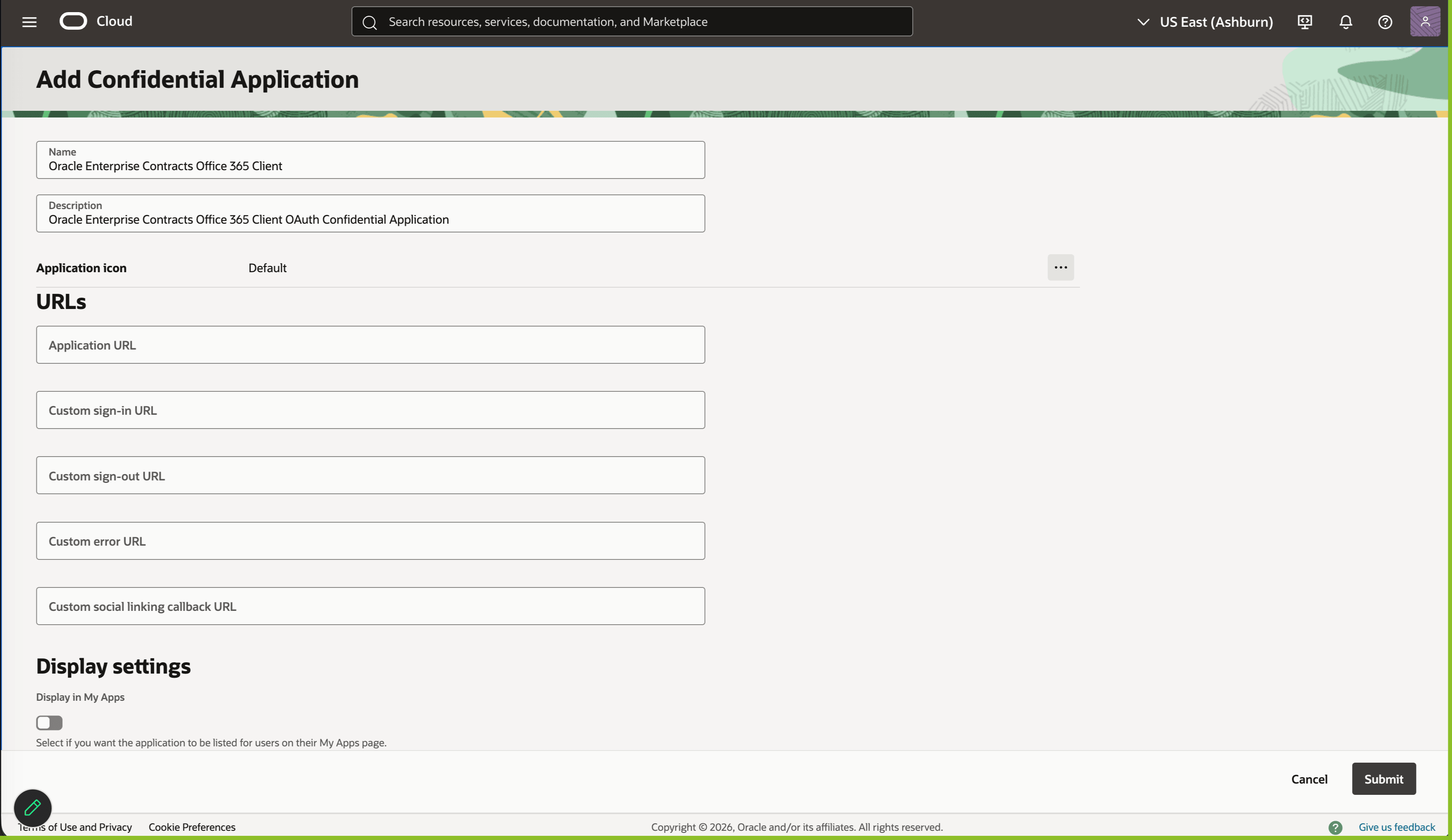 Enter Confidential Application Details