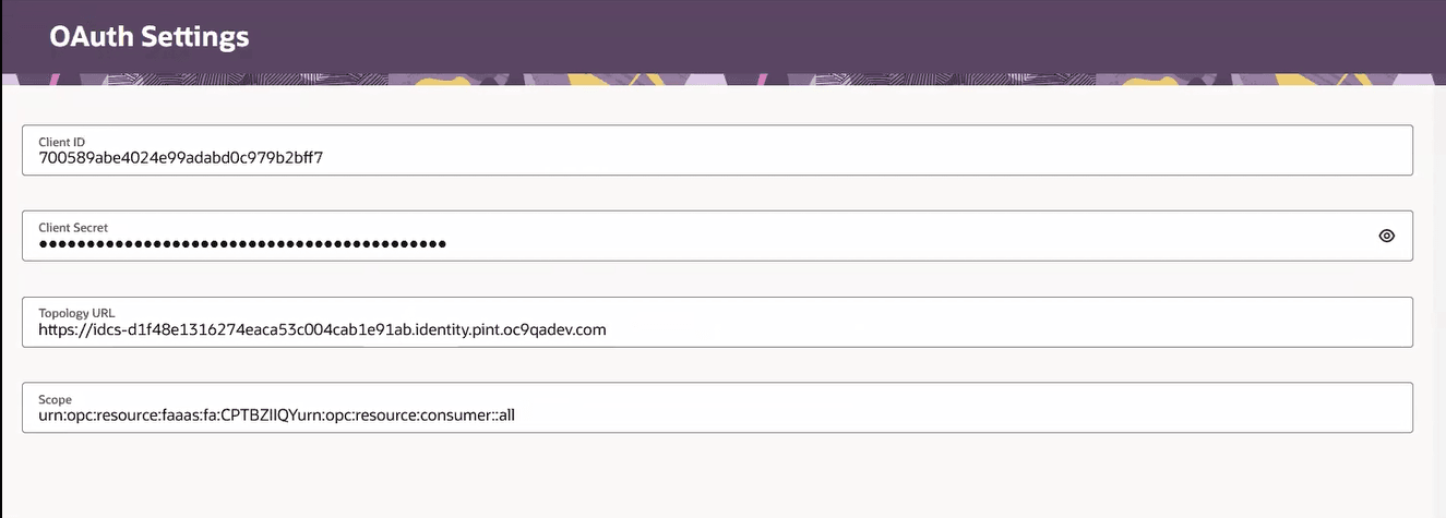 OAuth Settings