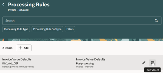 Processing Rules – Rule Values icon