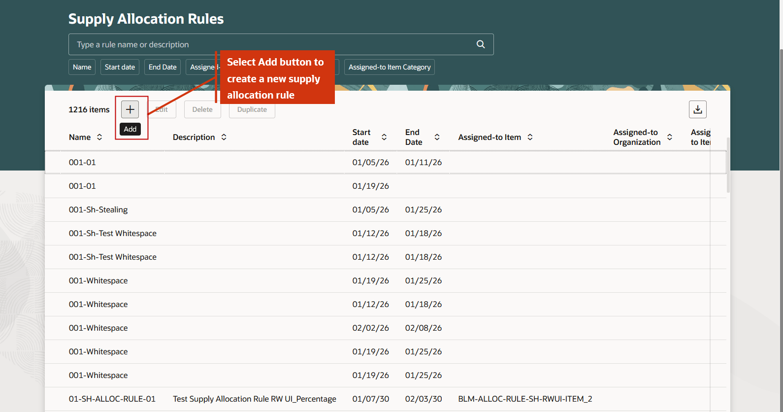 Create a New Supply Allocation Rule