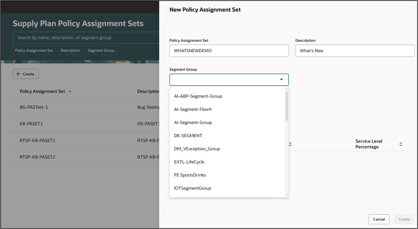 Selecting a Segment Group