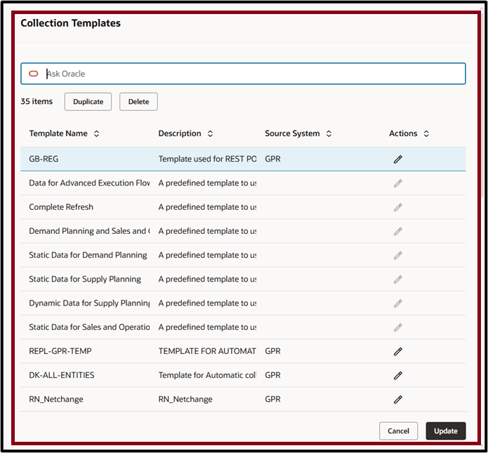 Collection Templates Drawer