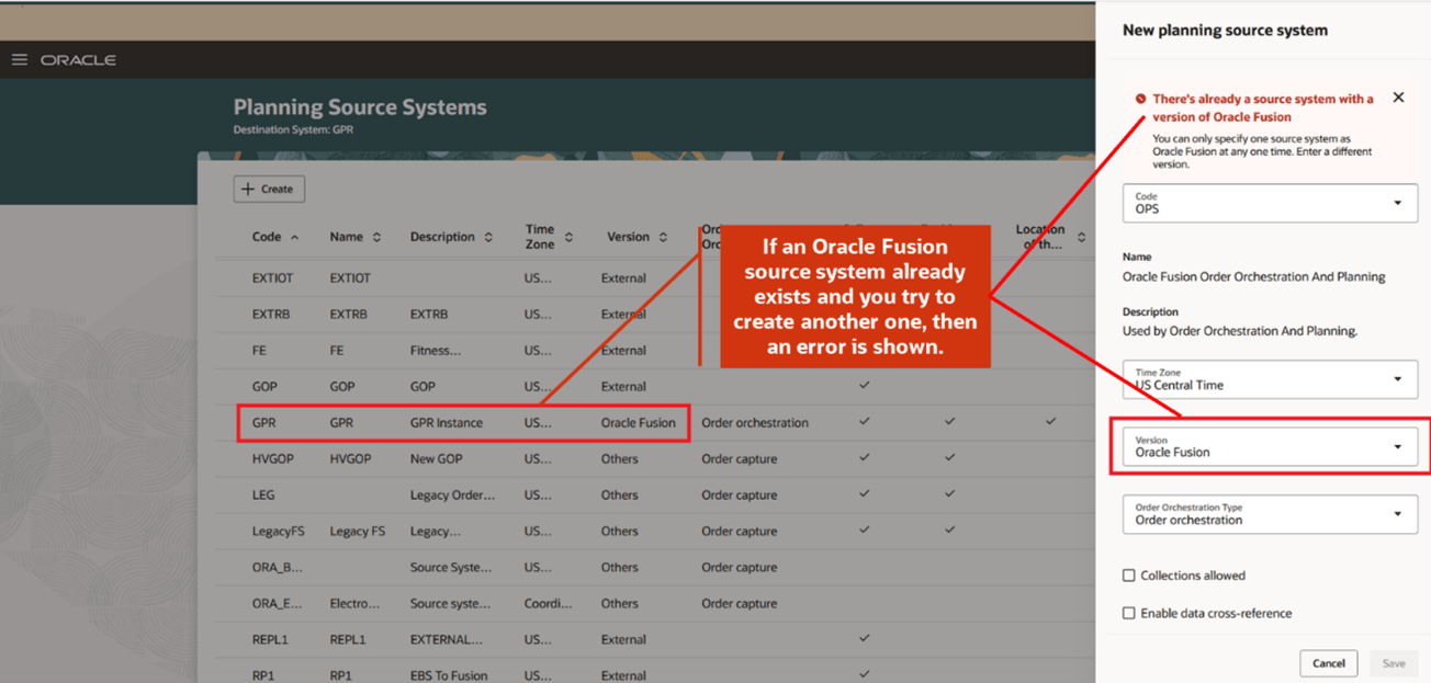 Error Message While Creating a Duplicate Oracle Fusion Source System