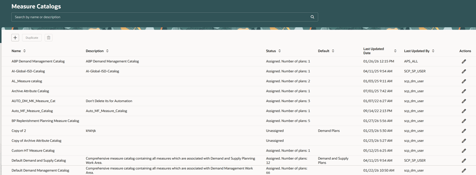 Measure Catalogs Page