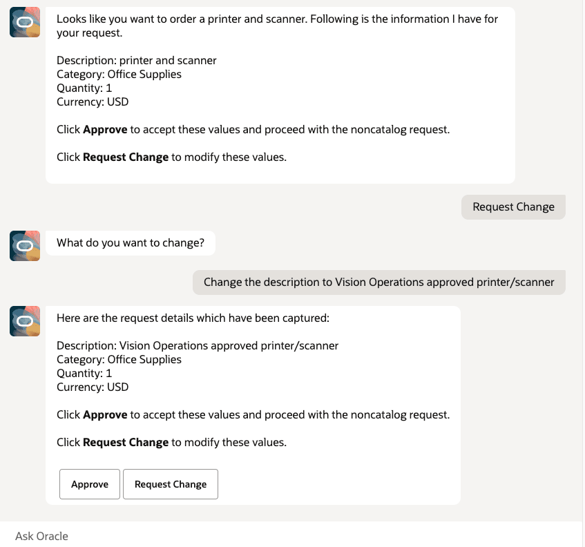 Modifying Details for the Noncatalog Request