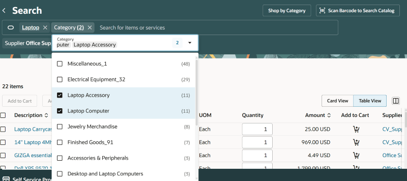 Search using Multiple Values in Filters during Catalog Shopping