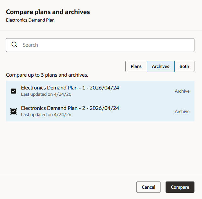 Drawer Named Compare Plans and Archives