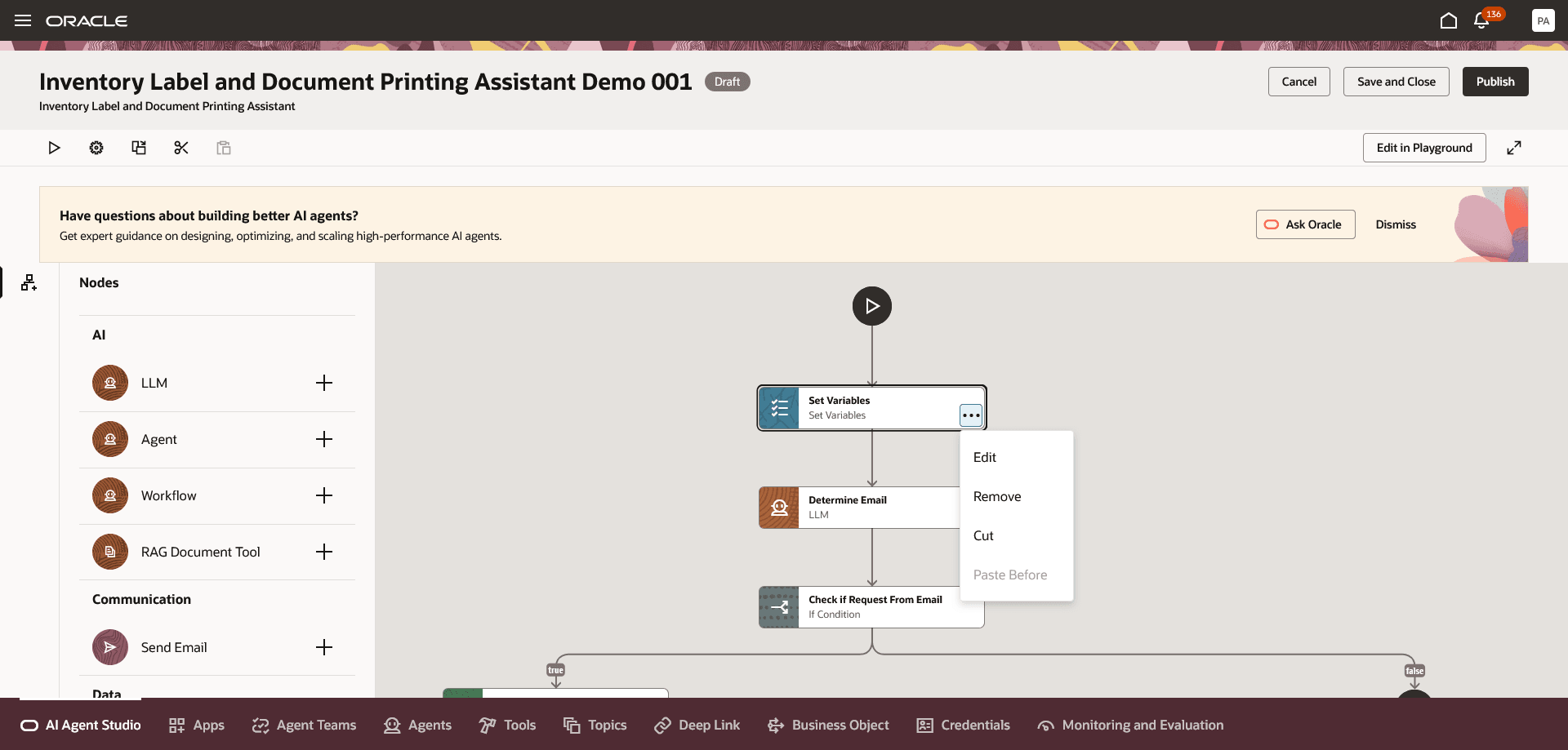 Inventory Label and Document Printing Assistant Set Variable
