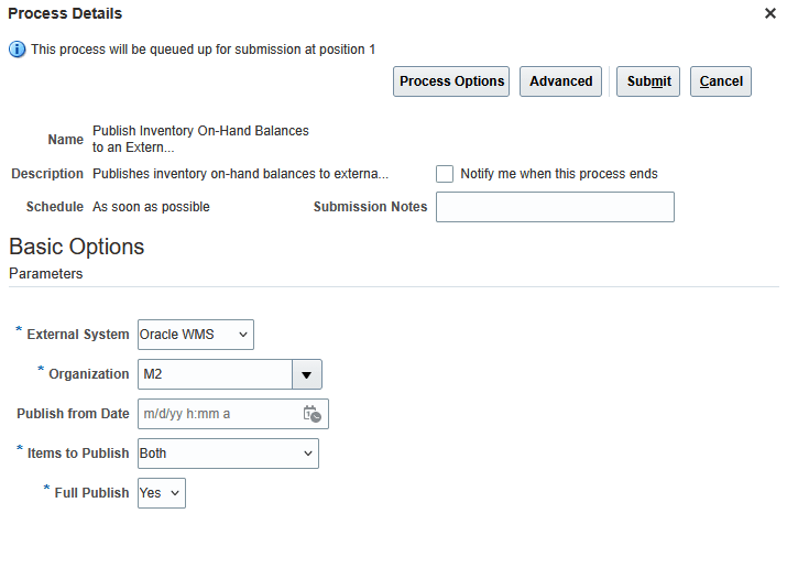 Publish Inventory On-Hand Balances to an External System