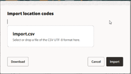 Import Location Codes