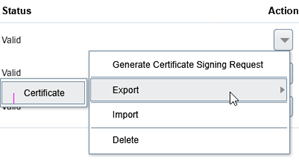Export Certificate