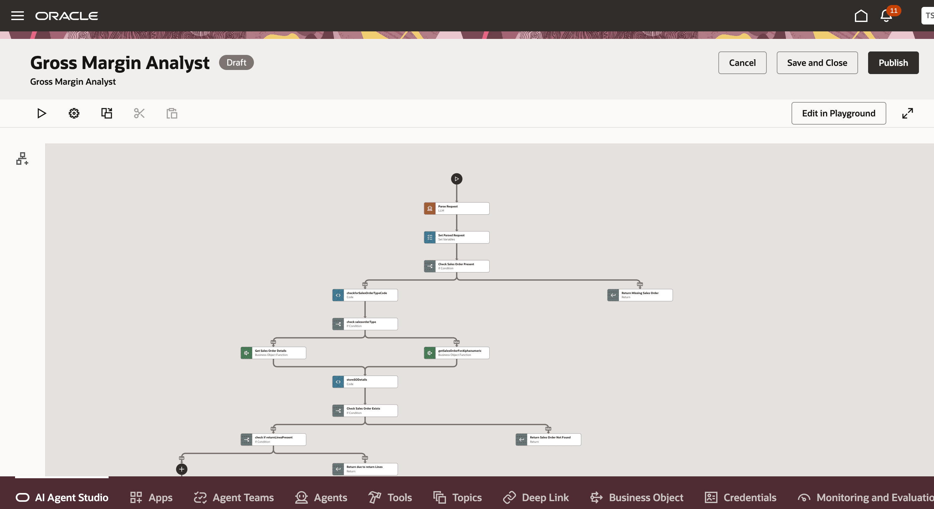 Gross Margin Analyst Workflow Canvas