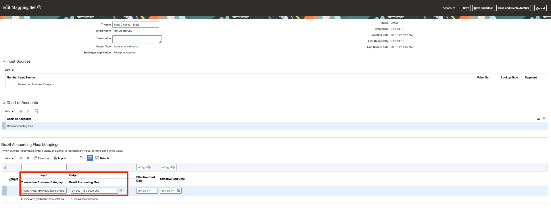 SLA source for inbound CFOP
