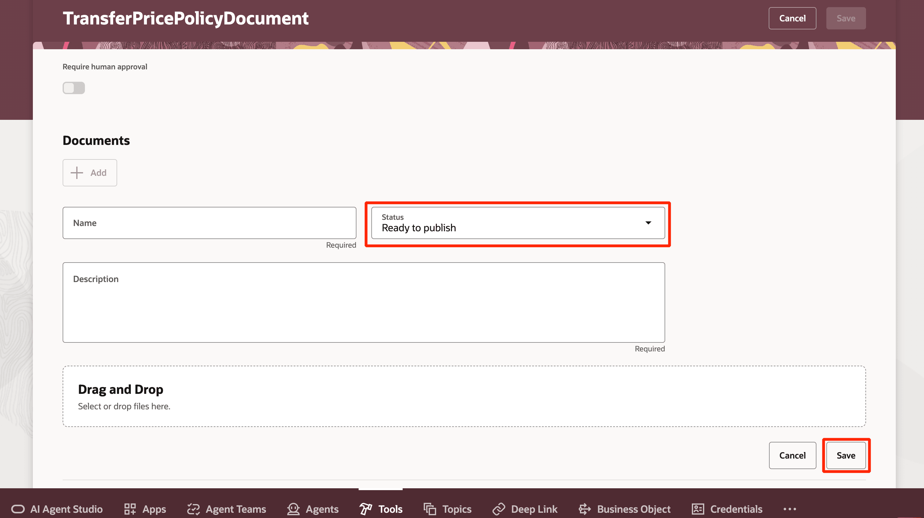 Uploading a Document Ready to Publish