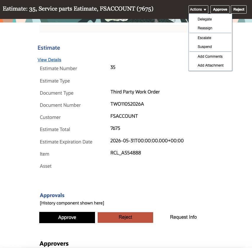 Notification to Approver