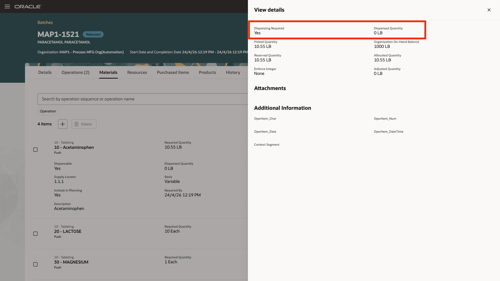 New indicator for items that require dispensing