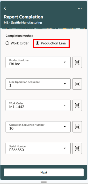 Mobile Reporting in context of Production Line