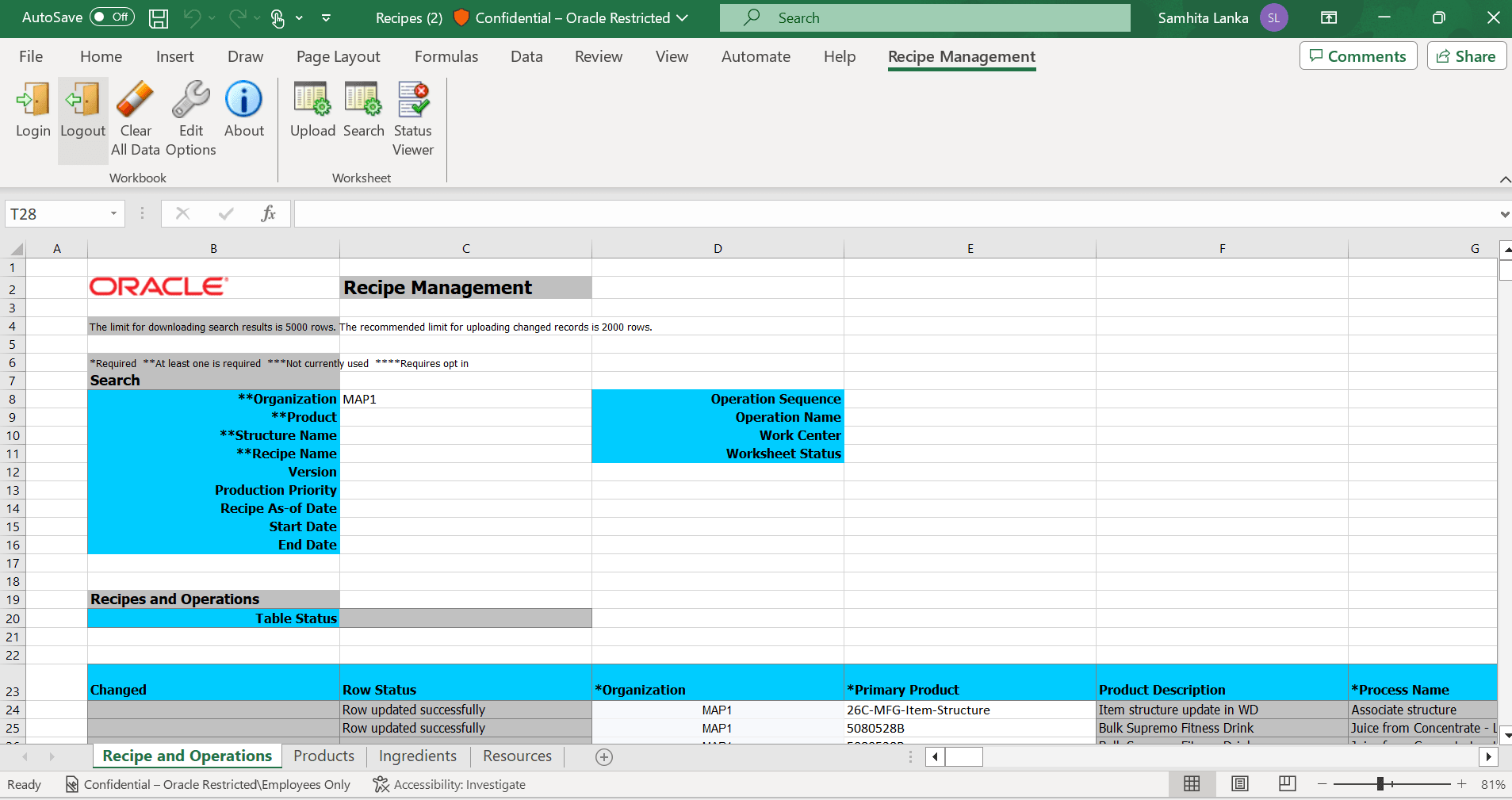 Figure 4: Upload actions
