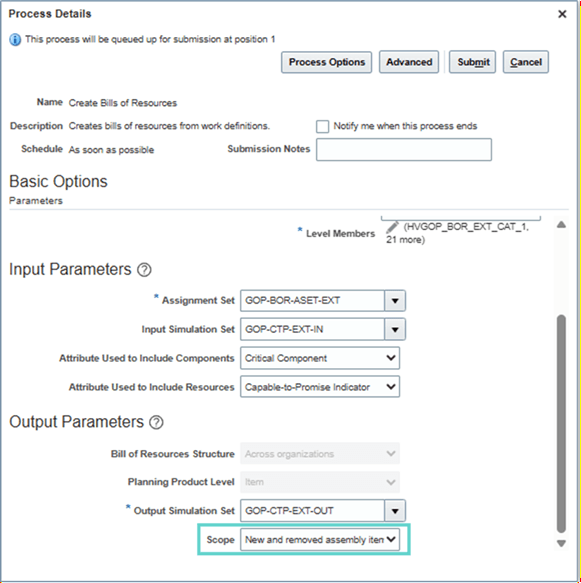 Create Bills of Resources Incrementally for Order Promising