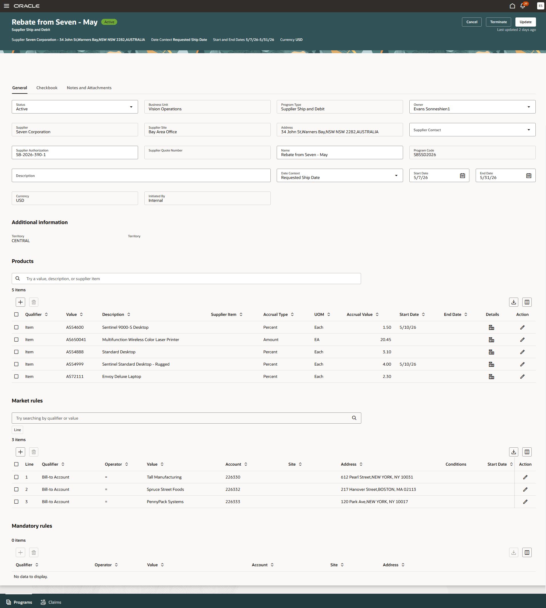 Supplier Ship and Debit Program