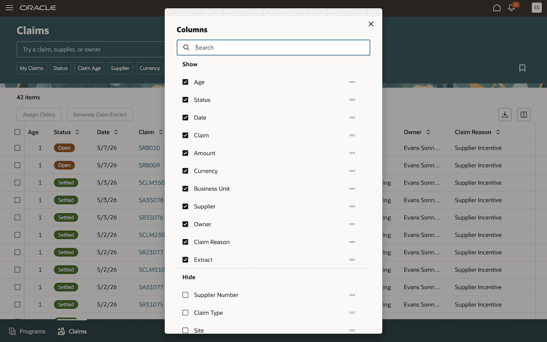 Column Personalization