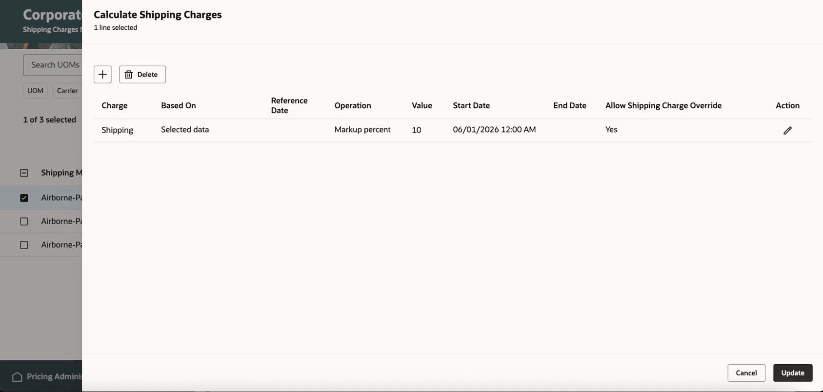 Calculate Based on Shipping Charge List