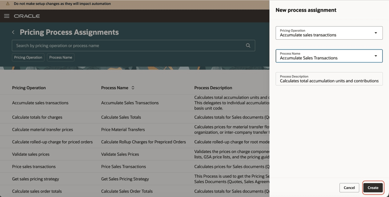 New Pricing Process Assignment Page With All Required Fields