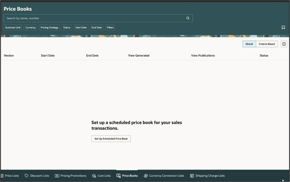 Start Schedule Setup