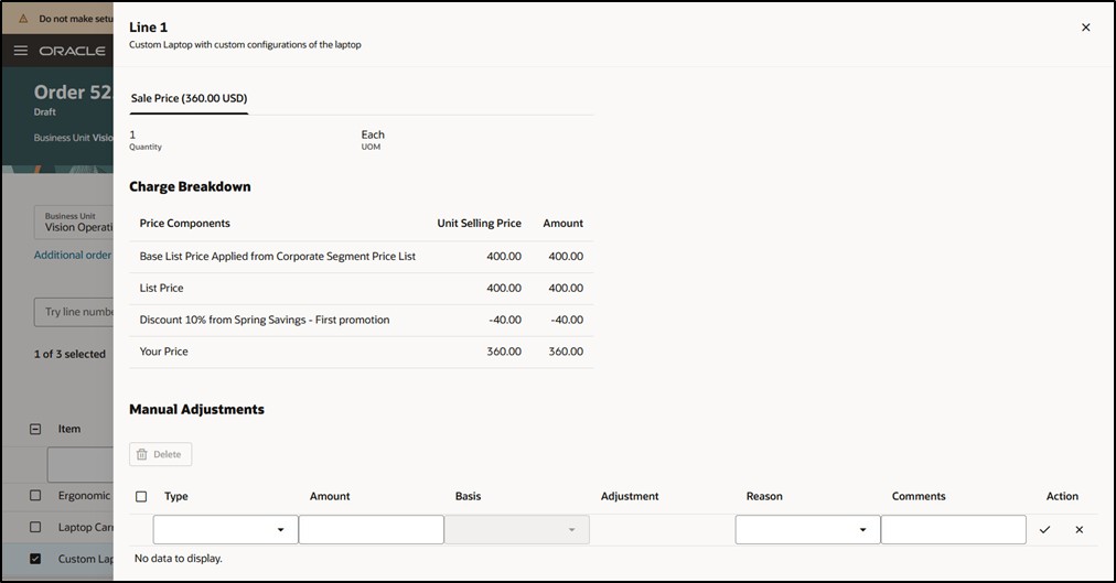 Sales Order Detail - Promotion