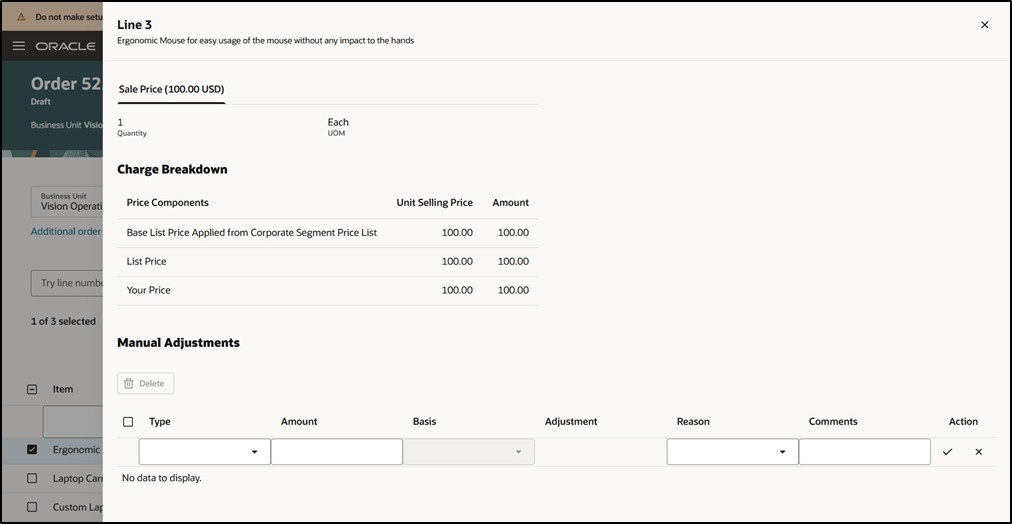 Sales Order Detail - No Promotion