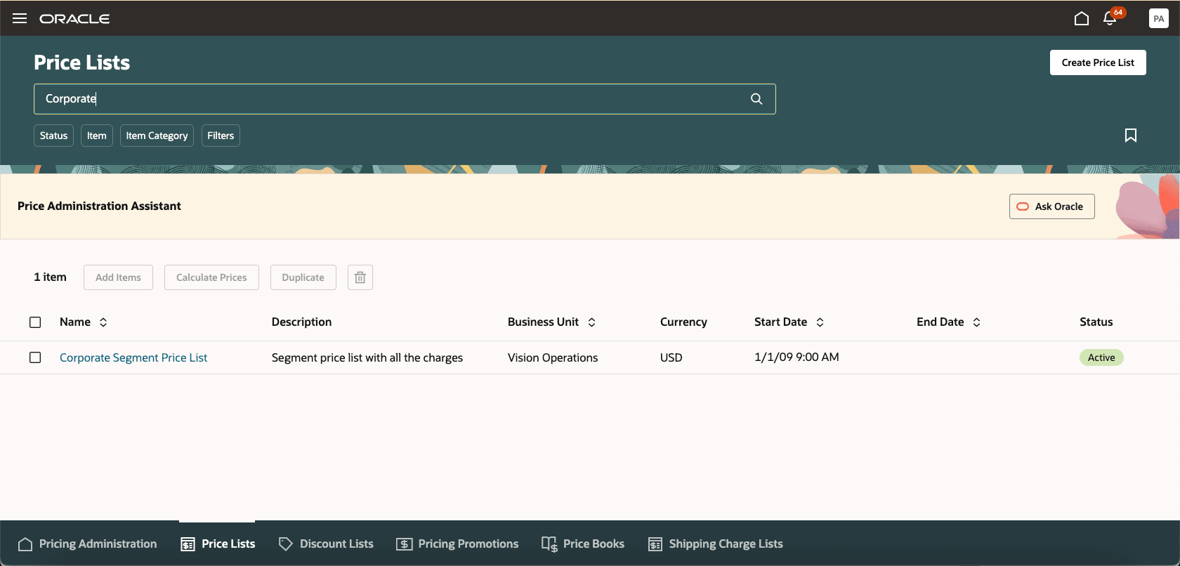 Launch the Price Administration Assistant from a Guided Journey