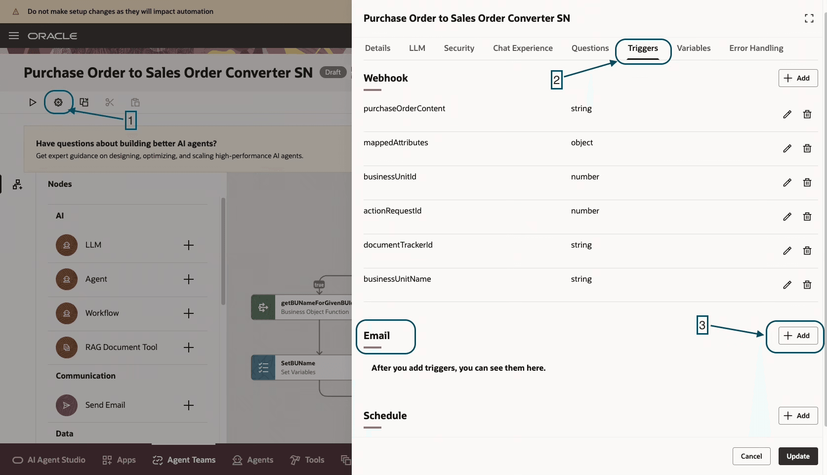 Add email trigger